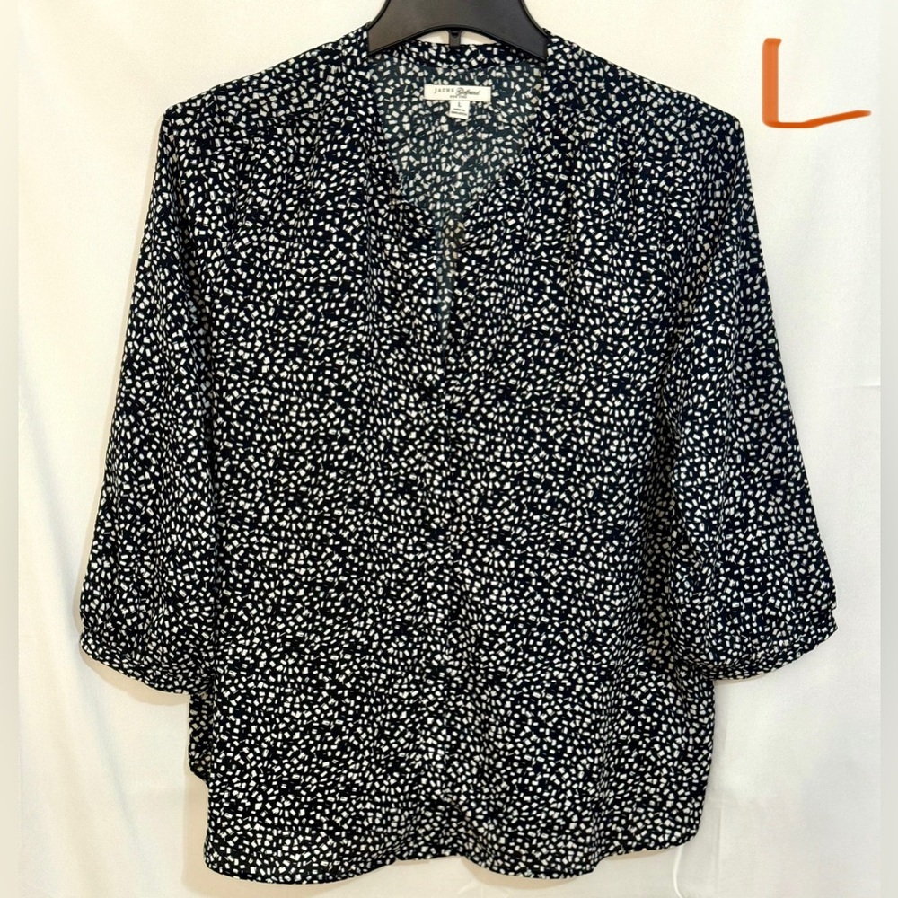 Jachs Black and White Speckled Blouse
